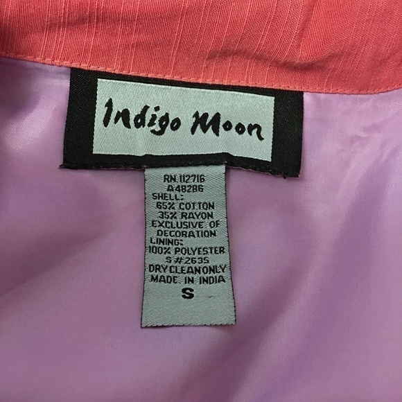 FLORAL Ribbon Art Appliqué Jacket  Rayon Cotton Blend Boho Bohemian NWOT - Picture 9 of 12